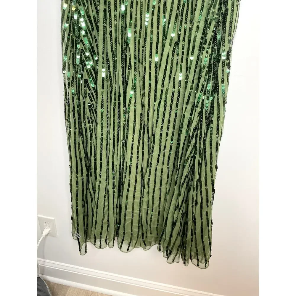 Mac Duggal Strapless Hand Embellished Beaded A Line Gown In Emerald 93915 14 New - Picture 10 of 15